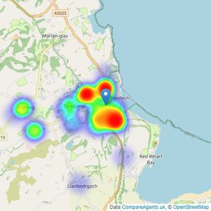 Egerton Estates - Benllech listings heatmap