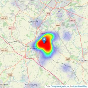 ehB Residential - Leamington Spa listings heatmap