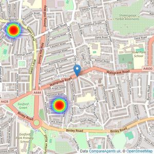 Elite - Coventry listings heatmap