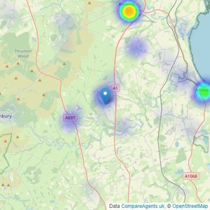 Elizabeth Humphreys Homes - Swarland listings heatmap