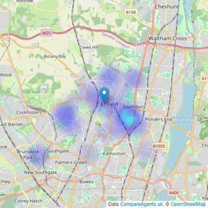 Ellis & Co - Enfield listings heatmap