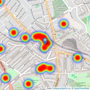 Ellis & Co - Golders Green listings heatmap