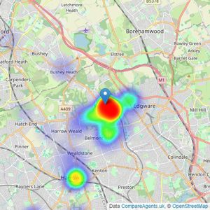 Ellis & Co - Stanmore listings heatmap