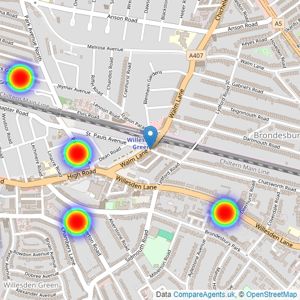 Ellis & Co - Willesden Green listings heatmap