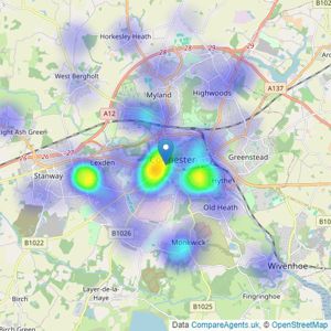 Elms Price & Co - Colchester listings heatmap