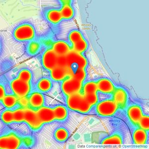 Embleys Estate Agents - Whitley Bay listings heatmap