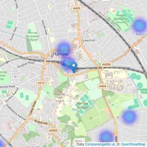 Empire Chase Estate Agent - Harrow listings heatmap