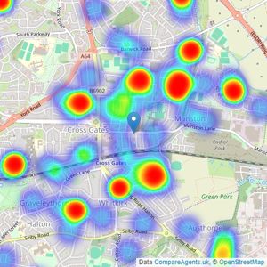 Emsleys Estate Agents - Crossgates listings heatmap