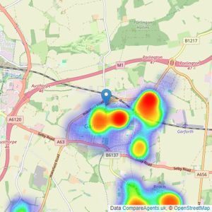 Emsleys Estate Agents - Garforth listings heatmap