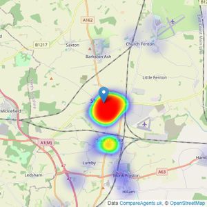 Emsleys Estate Agents - Sherburn listings heatmap