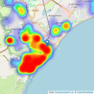 Emslie & Tarrant - Eastbourne listings heatmap