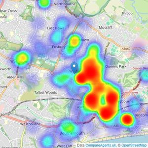 Enfields - Bournemouth listings heatmap