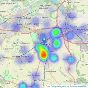 Enfields - Pontefract listings heatmap