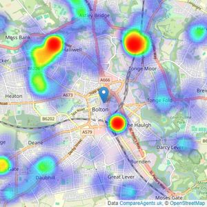 Entwistle Green - Bolton listings heatmap