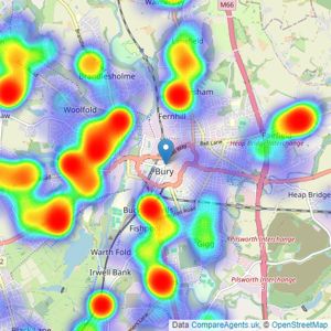 Entwistle Green - Bury listings heatmap