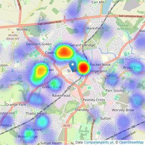 Entwistle Green - St Helens listings heatmap