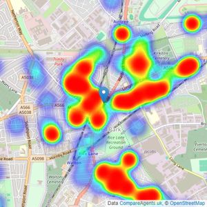 Entwistle Green - Walton Vale listings heatmap