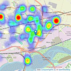 Entwistle Green - Widnes listings heatmap