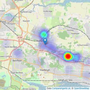 Essex Guild Homes - Rayleigh listings heatmap