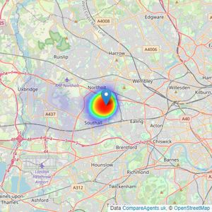 Evans & Company - Greenford/Hayes - Sales listings heatmap