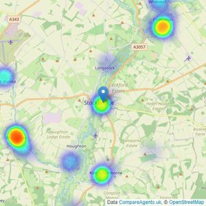 Evans & Partridge - Stockbridge listings heatmap