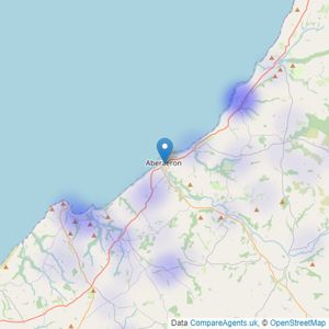 Evans Bros - Aberaeron listings heatmap