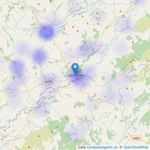 Evans Bros - Lampeter listings heatmap