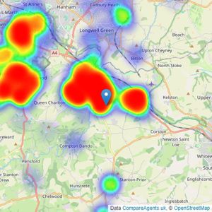 Eveleighs - Keynsham listings heatmap