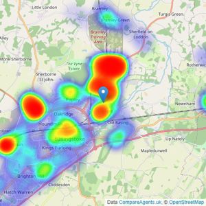 EweMove - Basingstoke listings heatmap