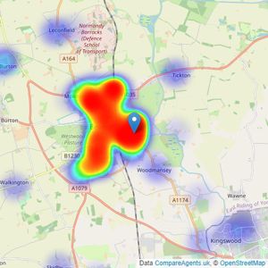 EweMove - Beverley listings heatmap