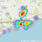 EweMove - Covering Folkestone & Hawkinge listings heatmap