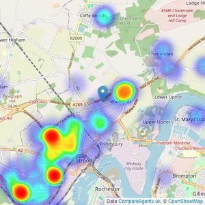 EweMove - Covering Strood & Walderslade listings heatmap