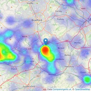 EweMove - Covering Yorkshire listings heatmap