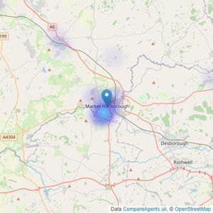 EweMove - Market Harborough listings heatmap