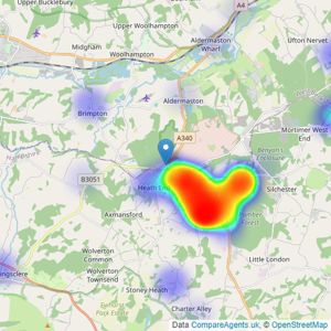 EweMove - Tadley listings heatmap