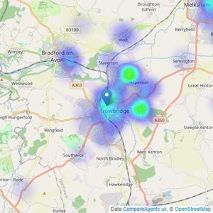 EweMove - Trowbridge listings heatmap