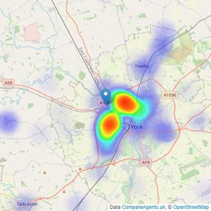 EweMove - York listings heatmap