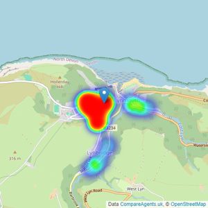 Exmoor Property - Lynton listings heatmap