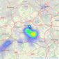 Ezmuve Estate Agents - Batley listings heatmap