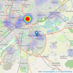 Fairview Estates - Nottingham listings heatmap