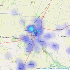 Fairweather Estate Agency - Boston listings heatmap