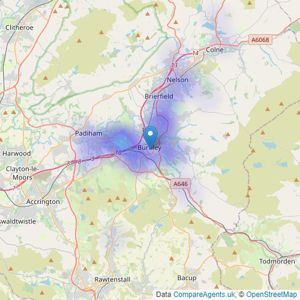 Falcon & Foxglove Estate Agents Ltd - Burnley listings heatmap