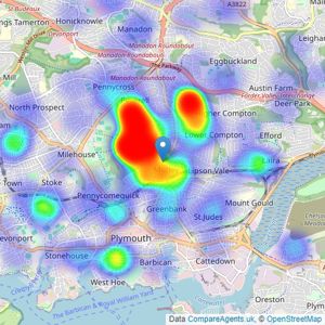 Falcon Properties - Plymouth listings heatmap