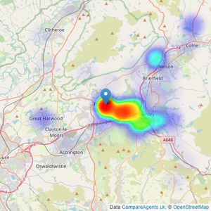 Fardella & Bell Ltd - Burnley listings heatmap