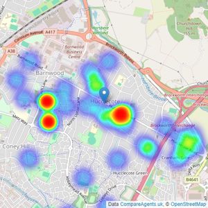 Farr & Farr - Hucclecote listings heatmap