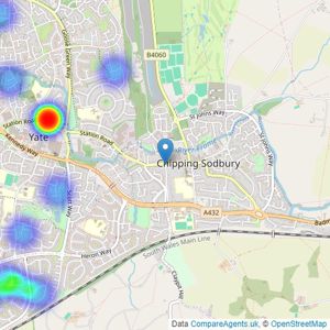 Farrington's Sales and Lettings - Bristol listings heatmap