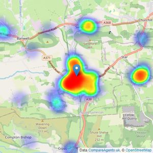 Farrons - Winscombe listings heatmap