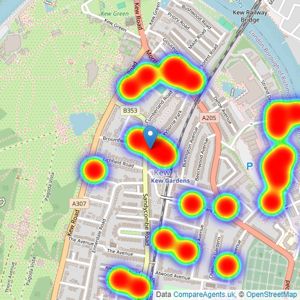 Featherstone Leigh - Kew Gardens listings heatmap