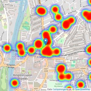 Featherstone Leigh - Kingston upon Thames listings heatmap