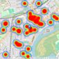 Featherstone Leigh - Twickenham and St Margarets - Sales listings heatmap